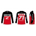 CAMISETA MOTOCROSS RIDE ROJO/NEGRO